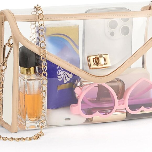 Handbags - Clear PVC Crossbody Bag Women Stadium Approved Concert Festival Purse